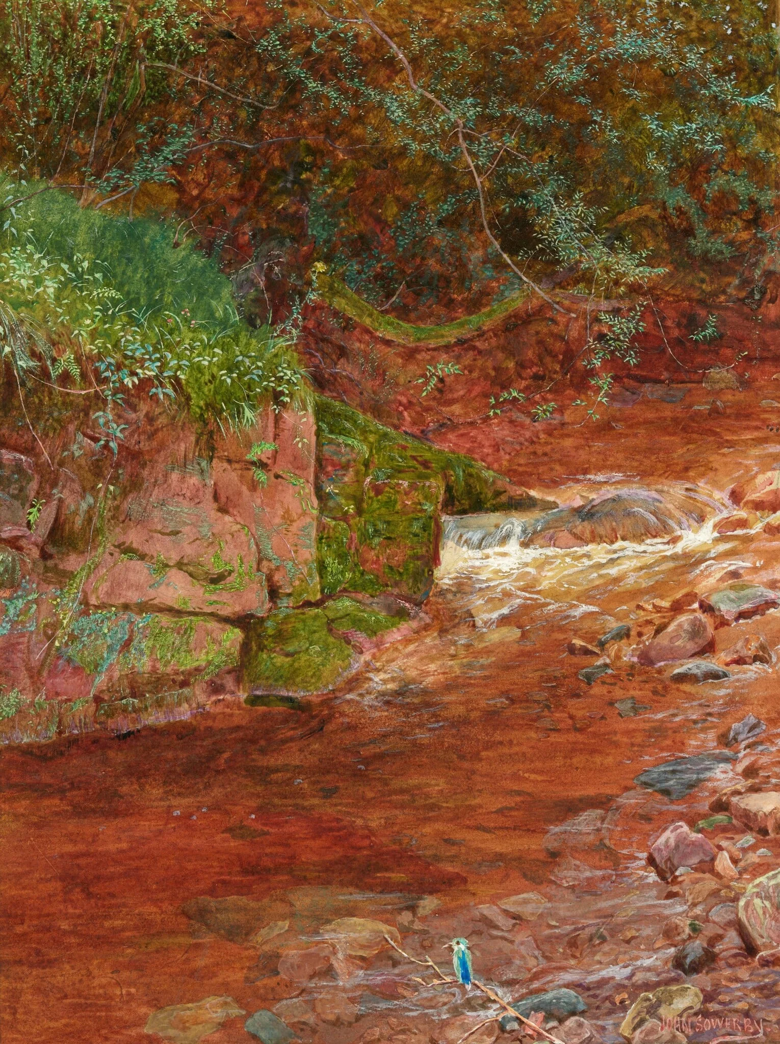The Kingfisher's Haunt, by John George Sowerby, watercolor, 1894