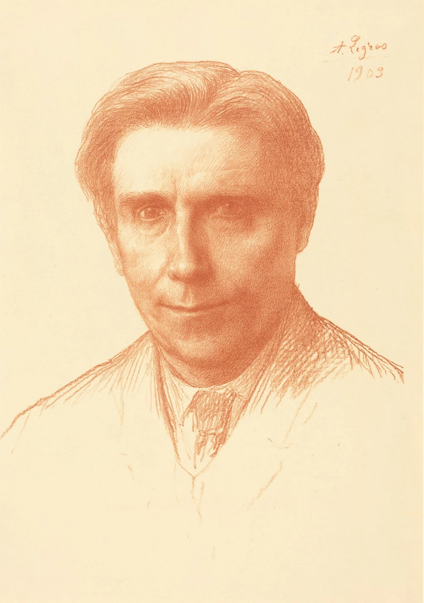 Thomas Okey, Esq., by Alphonse Legros, ink, 1903