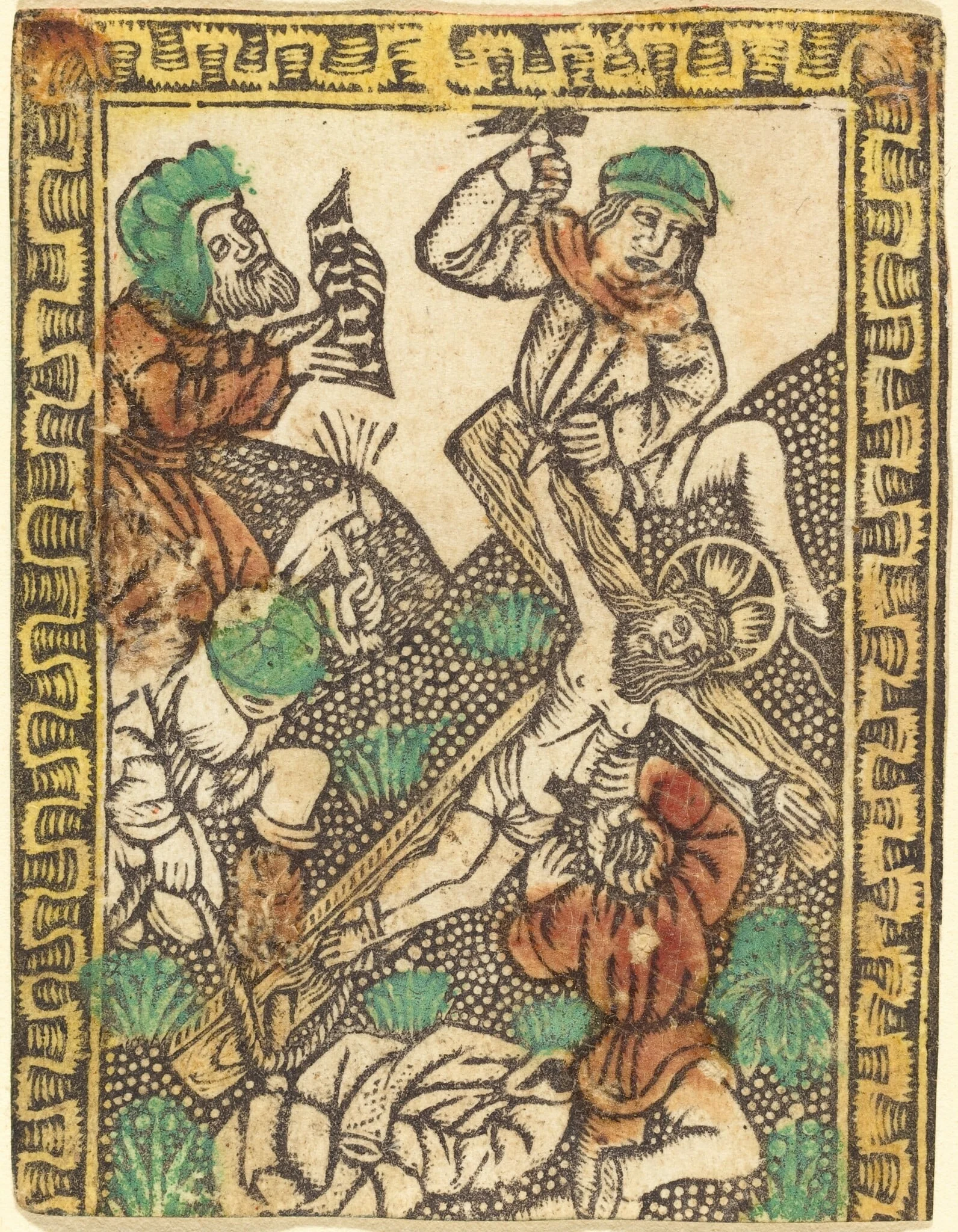 Christ Nailed to the Cross, by German 15th Century, paint, 1475