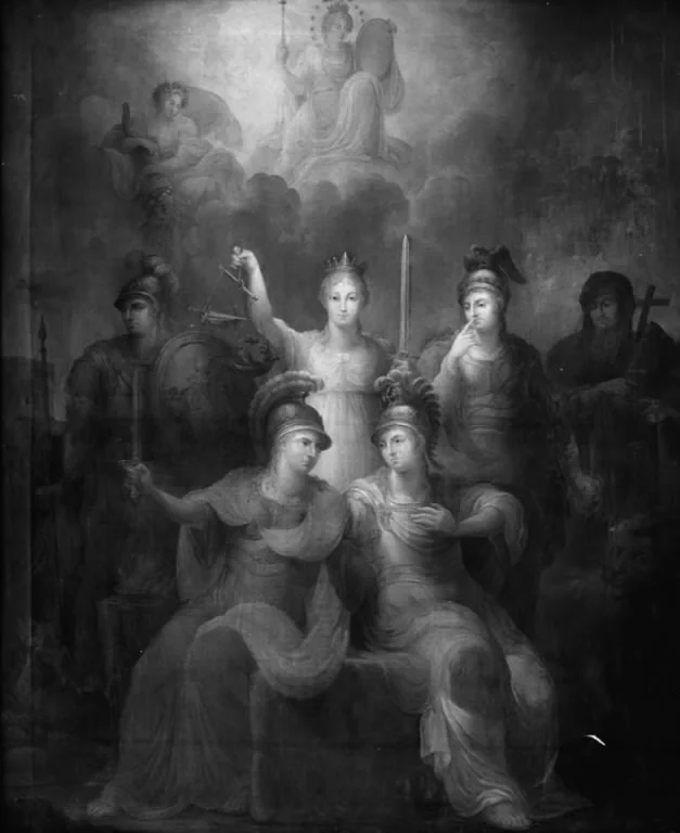En allegori, by Anthon Christoffer Rüde, oil, 1809