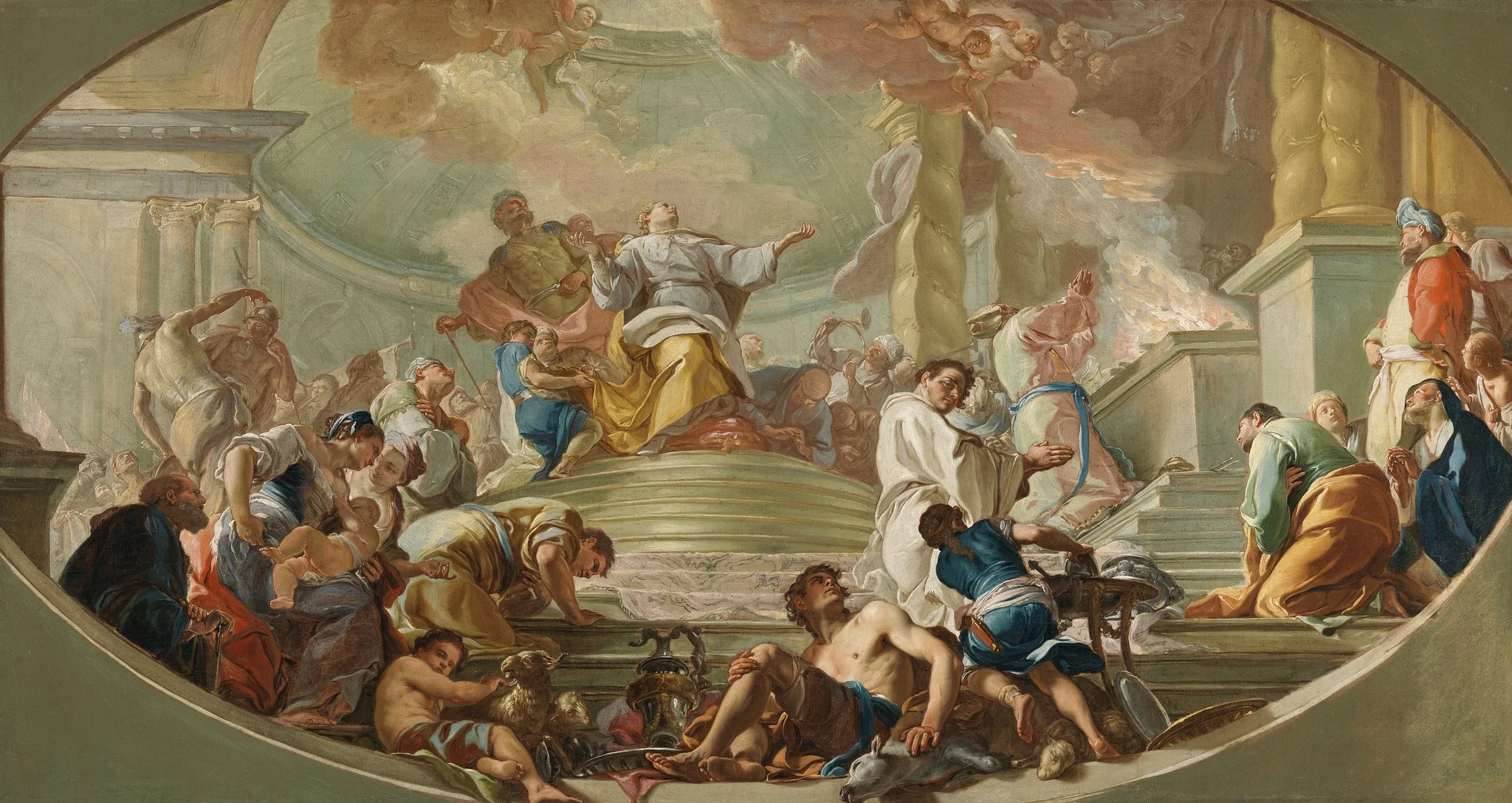 The Dedication of the Temple at Jerusalem, by Giacinto Diano, oil, 1777