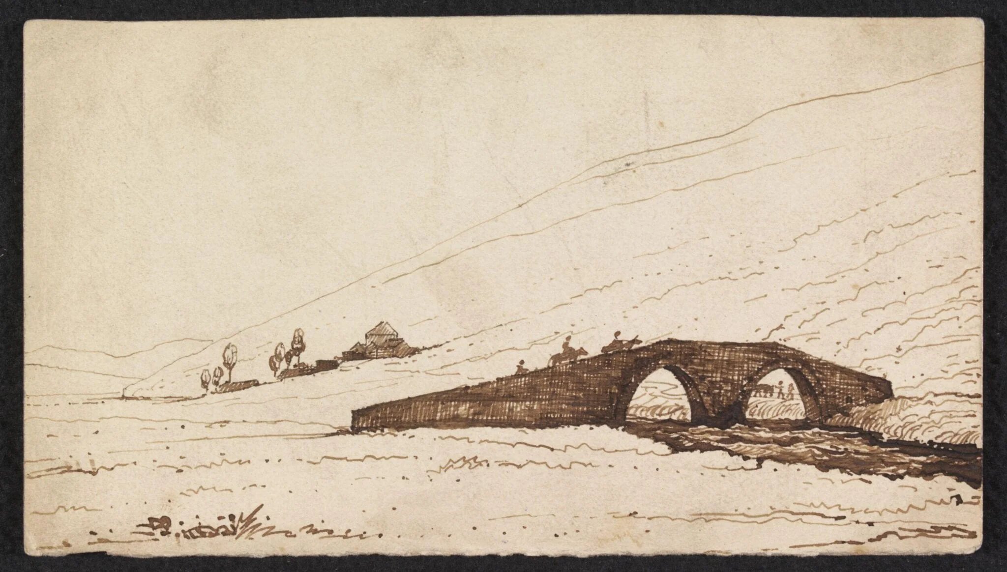 Uch Kleesa Convent (3 Churches) near the source of the Euphrates in Armenia, by Godfrey Thomas Vigne, watercolor, 1833
