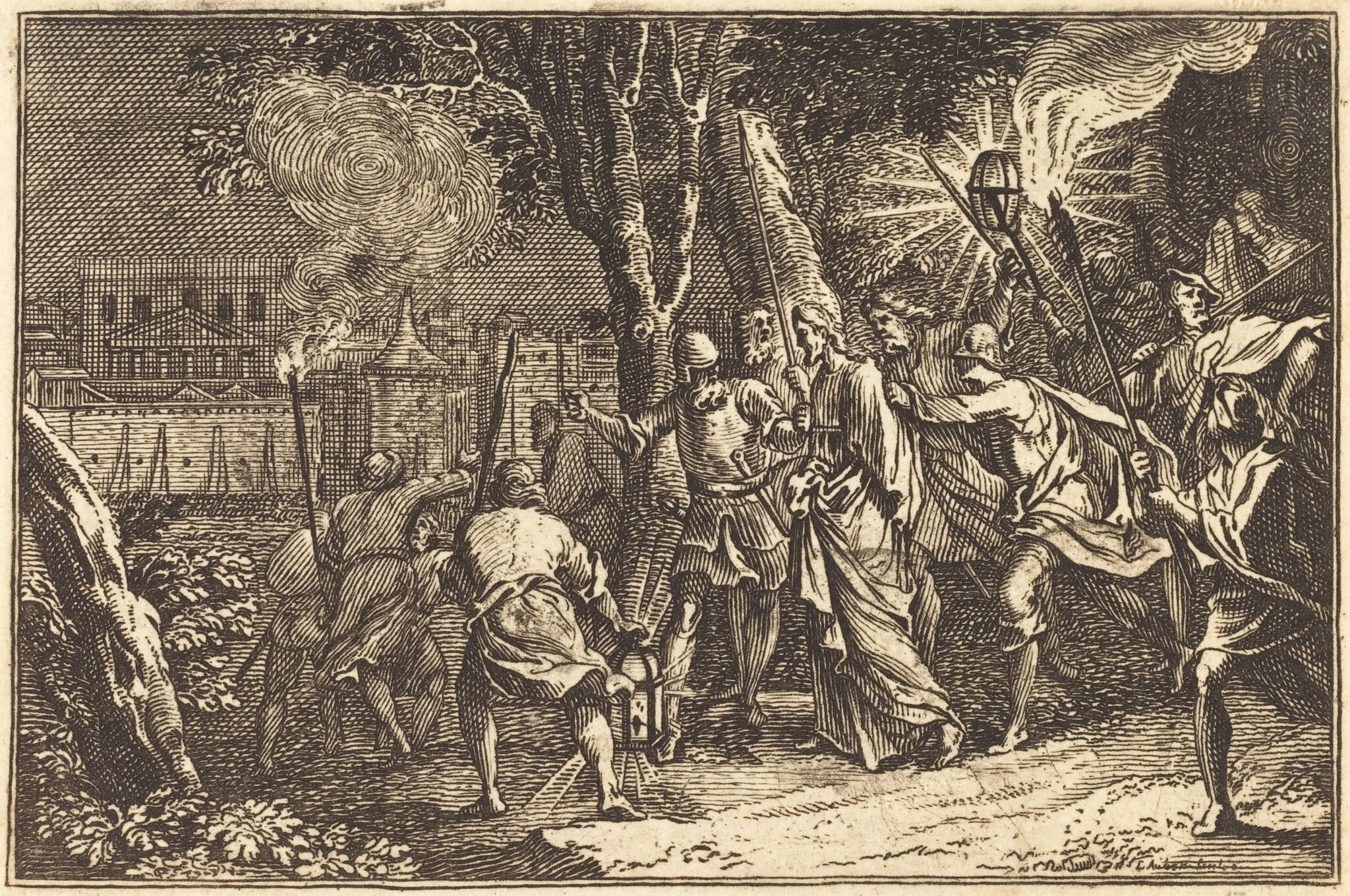 The Arrest of Christ, by French 17th Century, ink, 1650