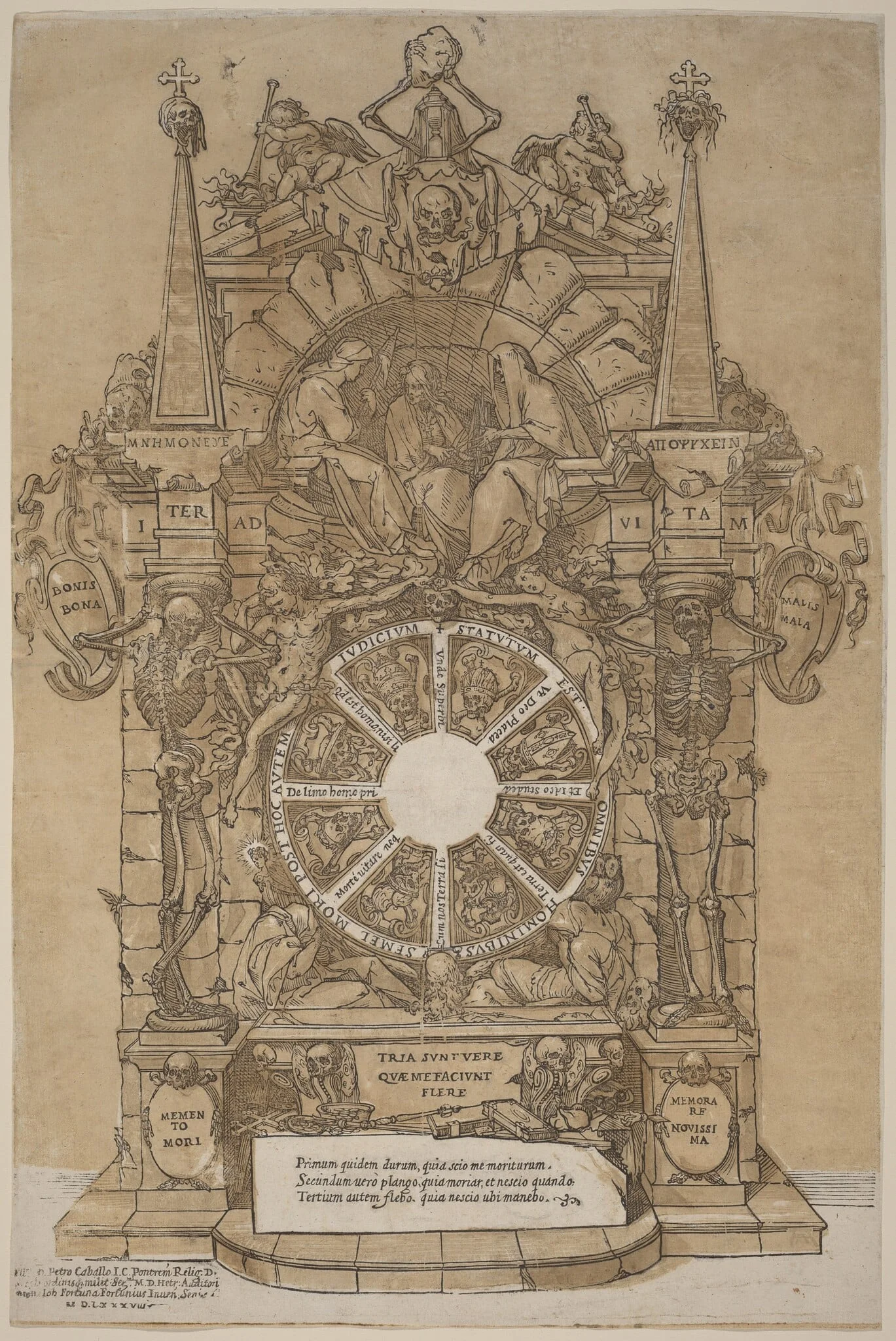 Allegory on Death, by Andrea Andreani, ink, 1594