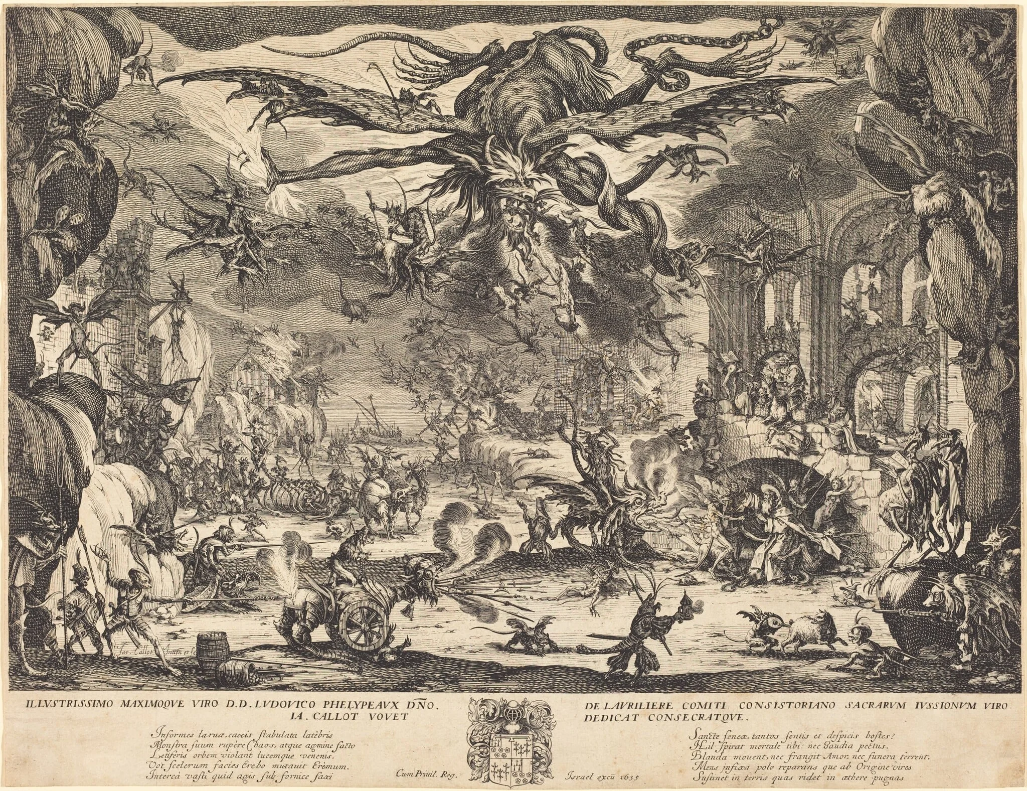 The Temptation of Saint Anthony [second version], by Jacques Callot, ink, 1635