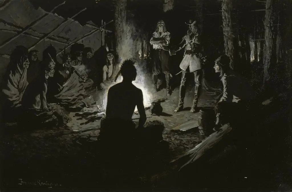 French Explorer's Council with the Indians