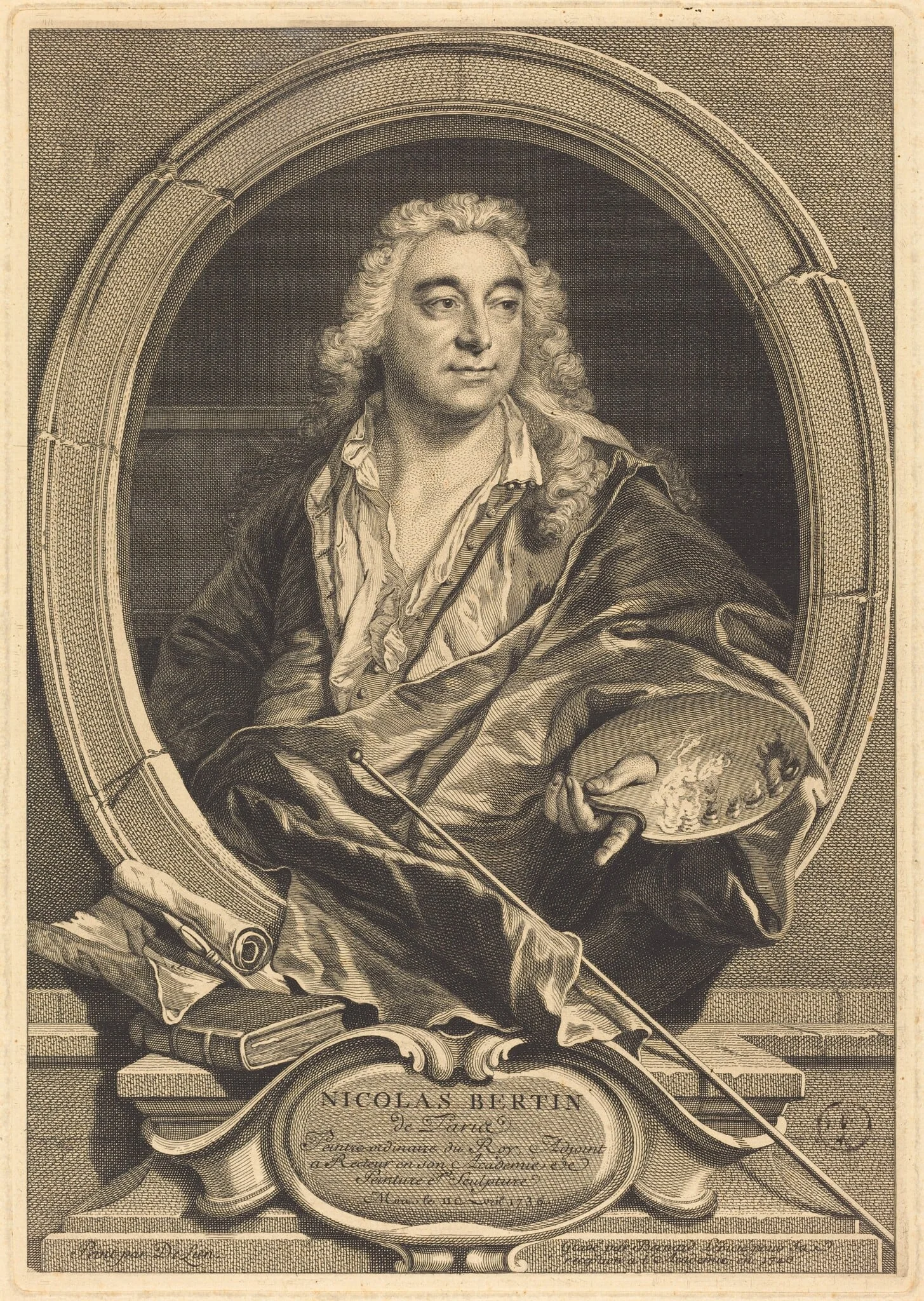 Nicholas Bertin, by Bernard Lépicié, ink, 1740