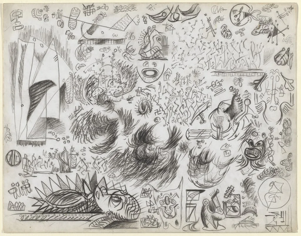 Untitled, by Jackson Pollock, graphite, 1940