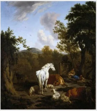 The Old White Horse, by Dirck van der Bergen, oil, 1682