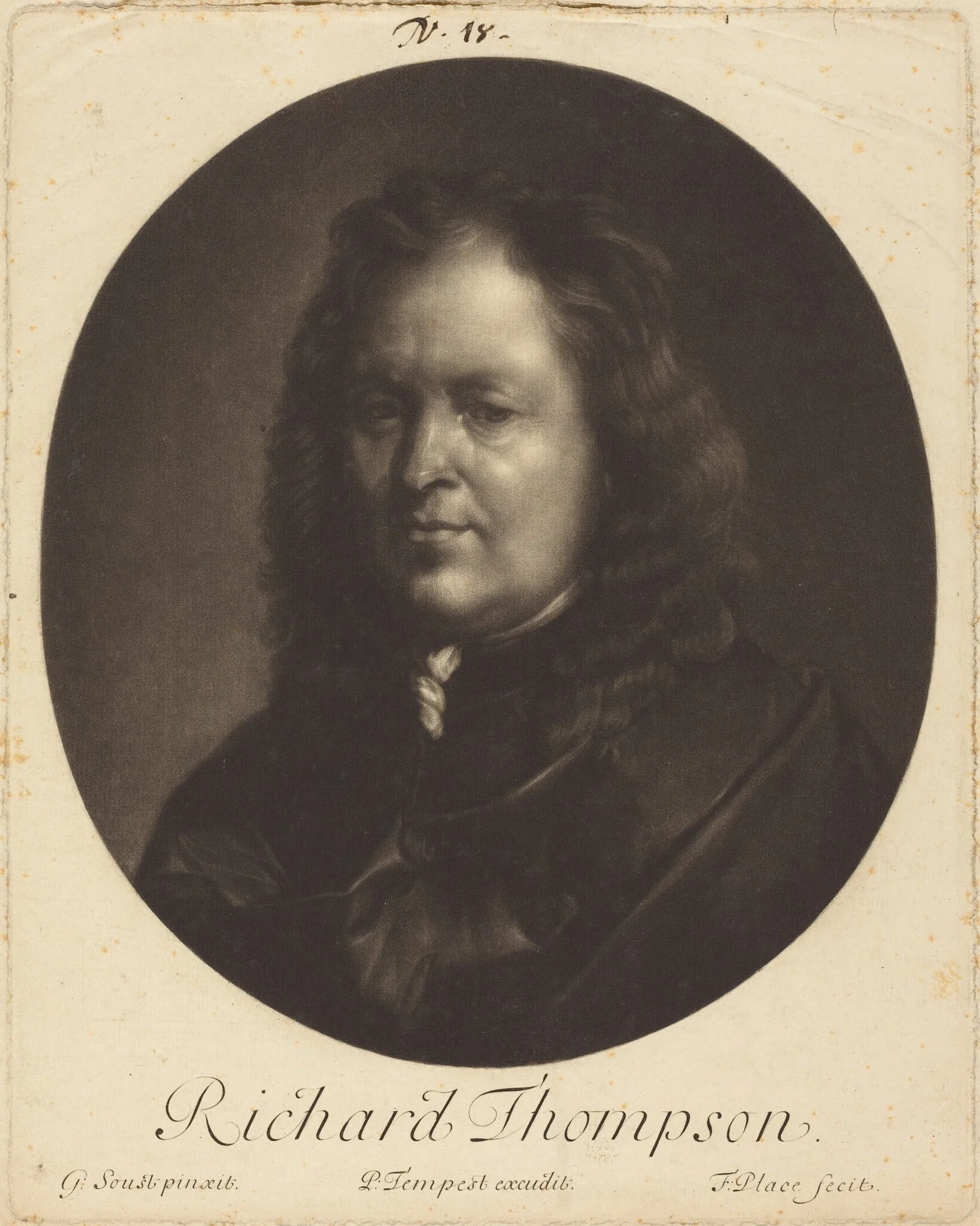 Richard Tompson, by Francis Place, ink, 1680
