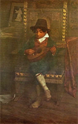 Boy with a mandolin, by Belmiro de Almeida, oil, 1897