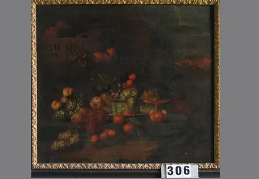 Fructe și un coș (în Reg. Inv.: Fructe și un cocoș)