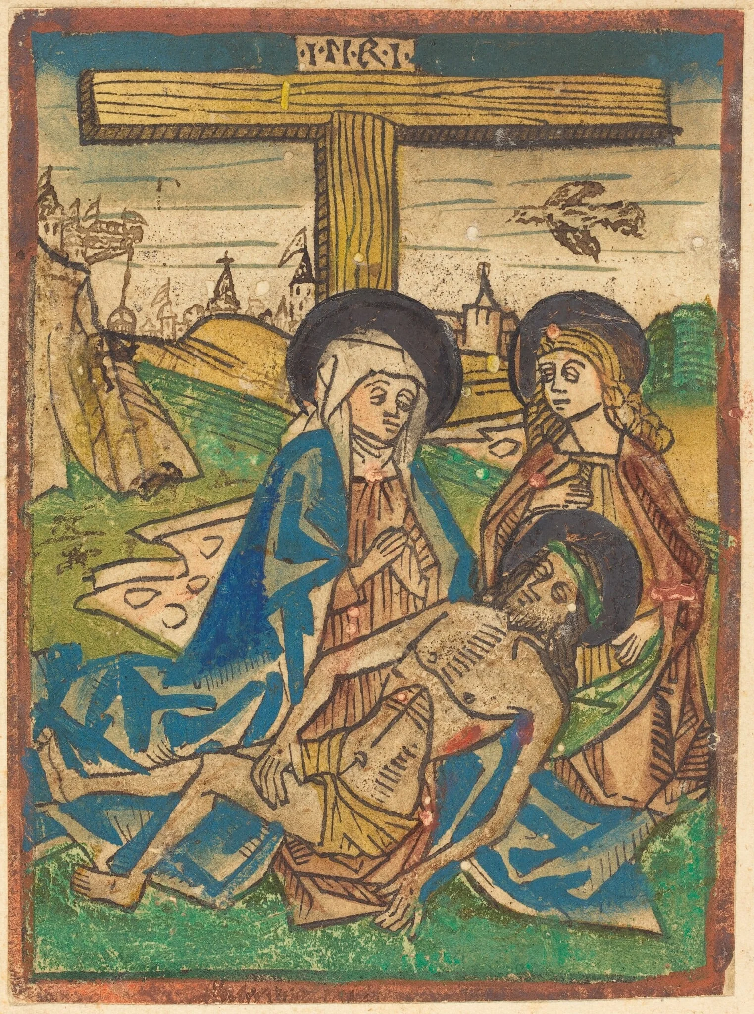Pietà with Saint John, by German 15th Century, ink, 1480