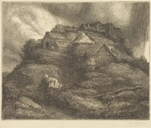 Village of Saint-Pierre during a Storm (Village de Saint-Pierre; Effet d'orage)