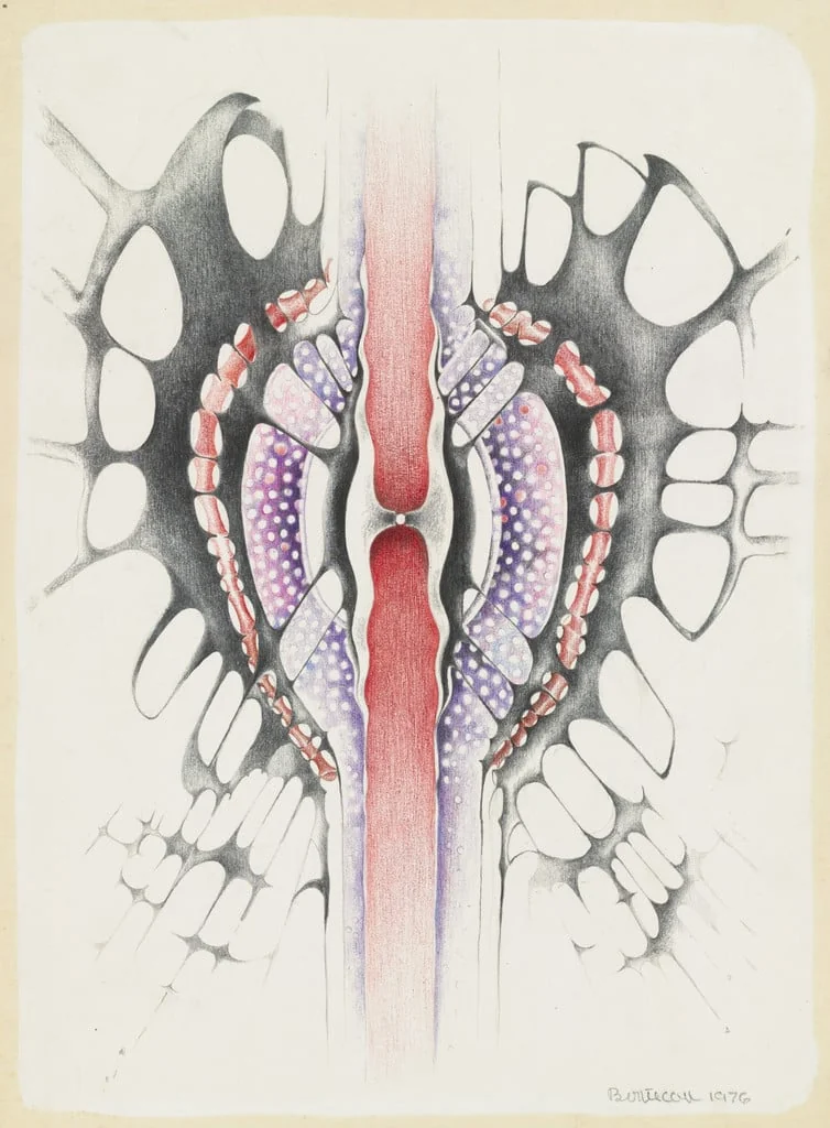 Untitled, by Lee Bontecou, graphite, 1976
