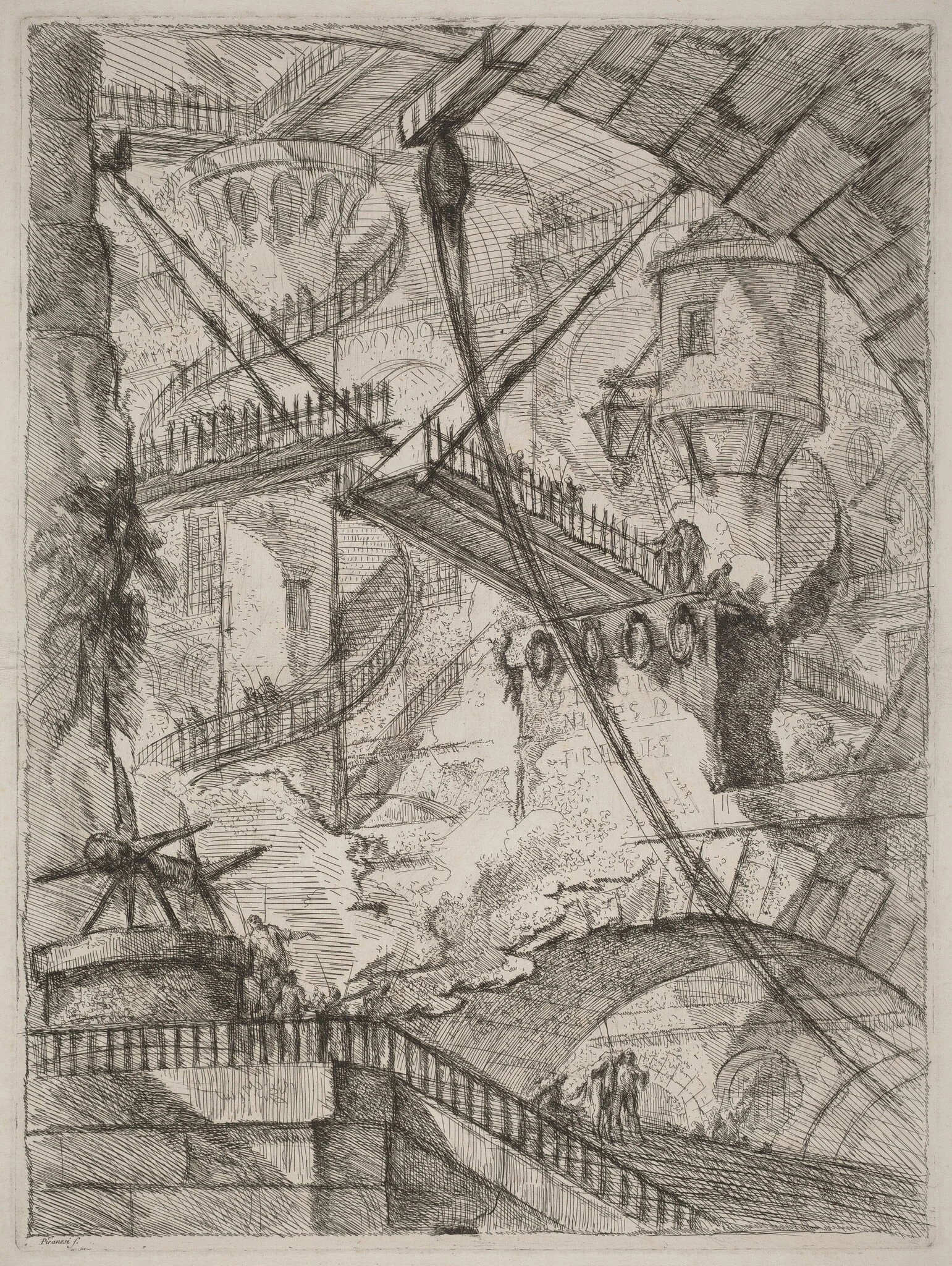 The Drawbridge, by Giovanni Battista Piranesi, ink, 1754