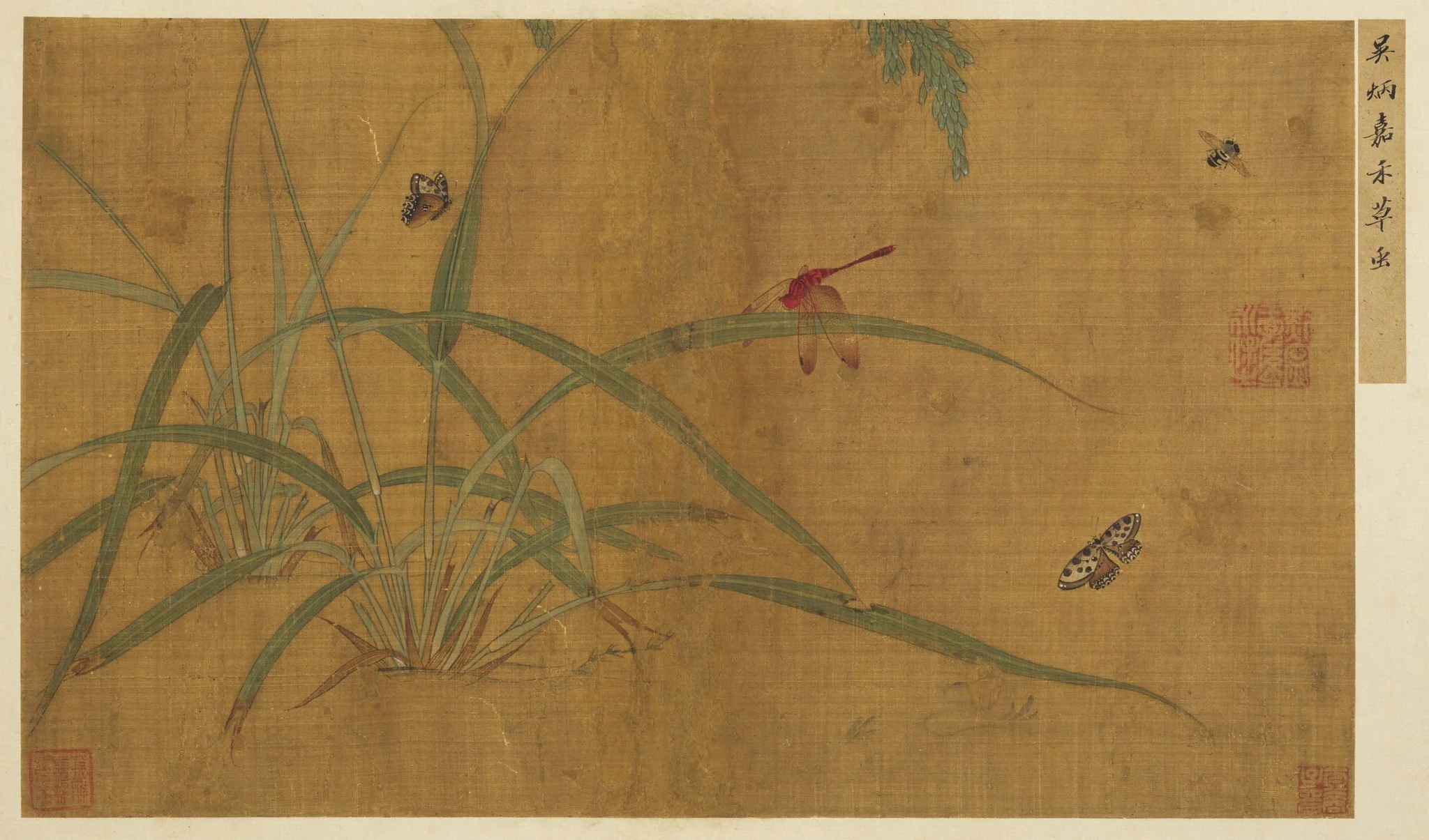名繪集珍　冊 　宋吳炳嘉禾草蟲, by Wu Bing, unspecified