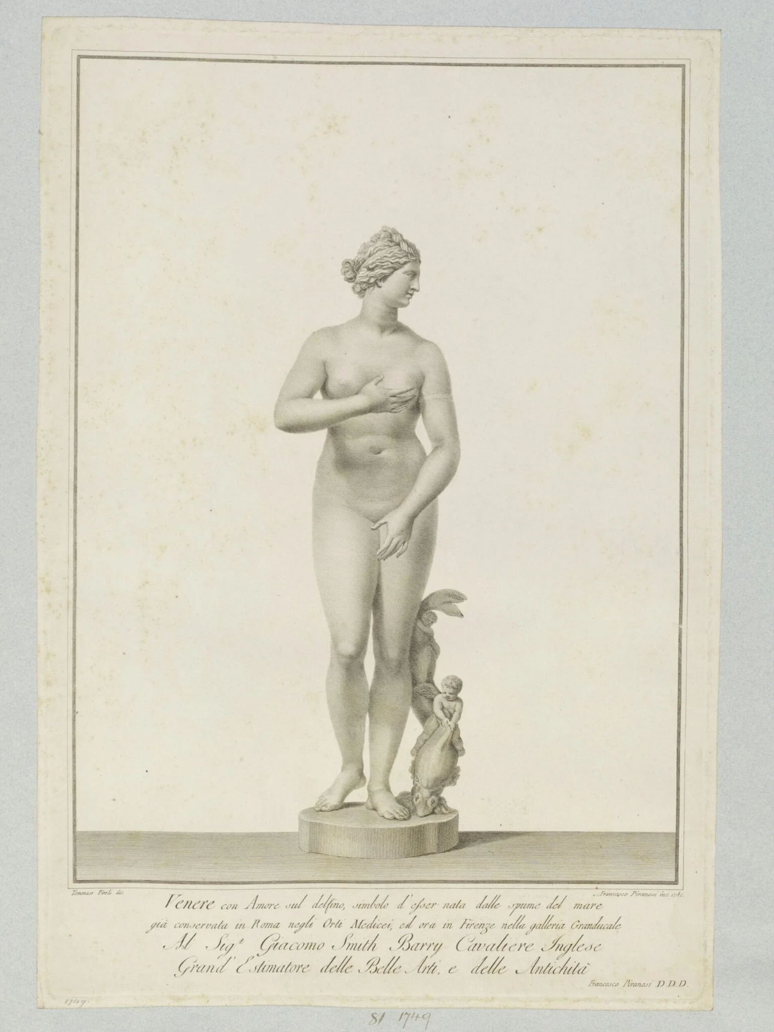 Venus and Cupid, by Francesco Piranesi, 1850