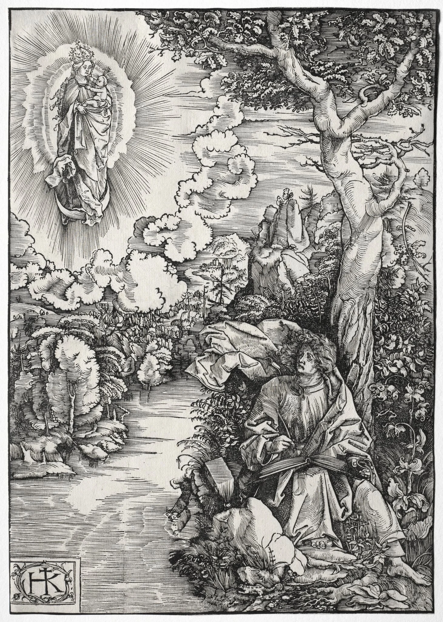 St. John on the Island of Patmos, by Hans Wechtlin, 1513