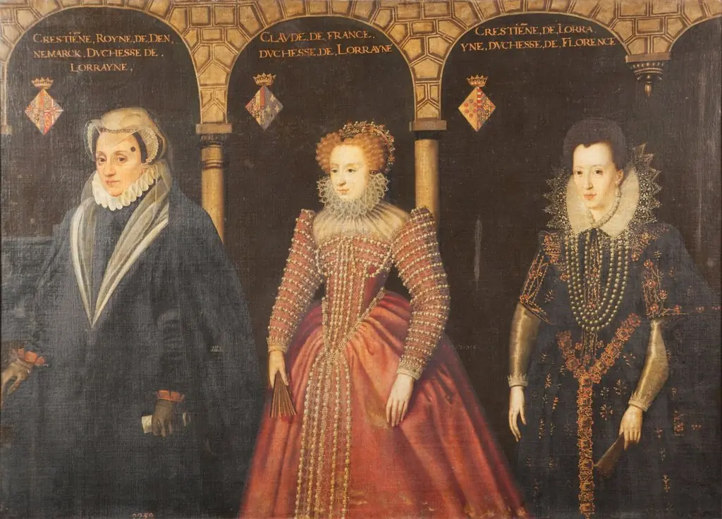 Portrait of Christina of Denmark, Claude of Valois and Christina of Lorraine