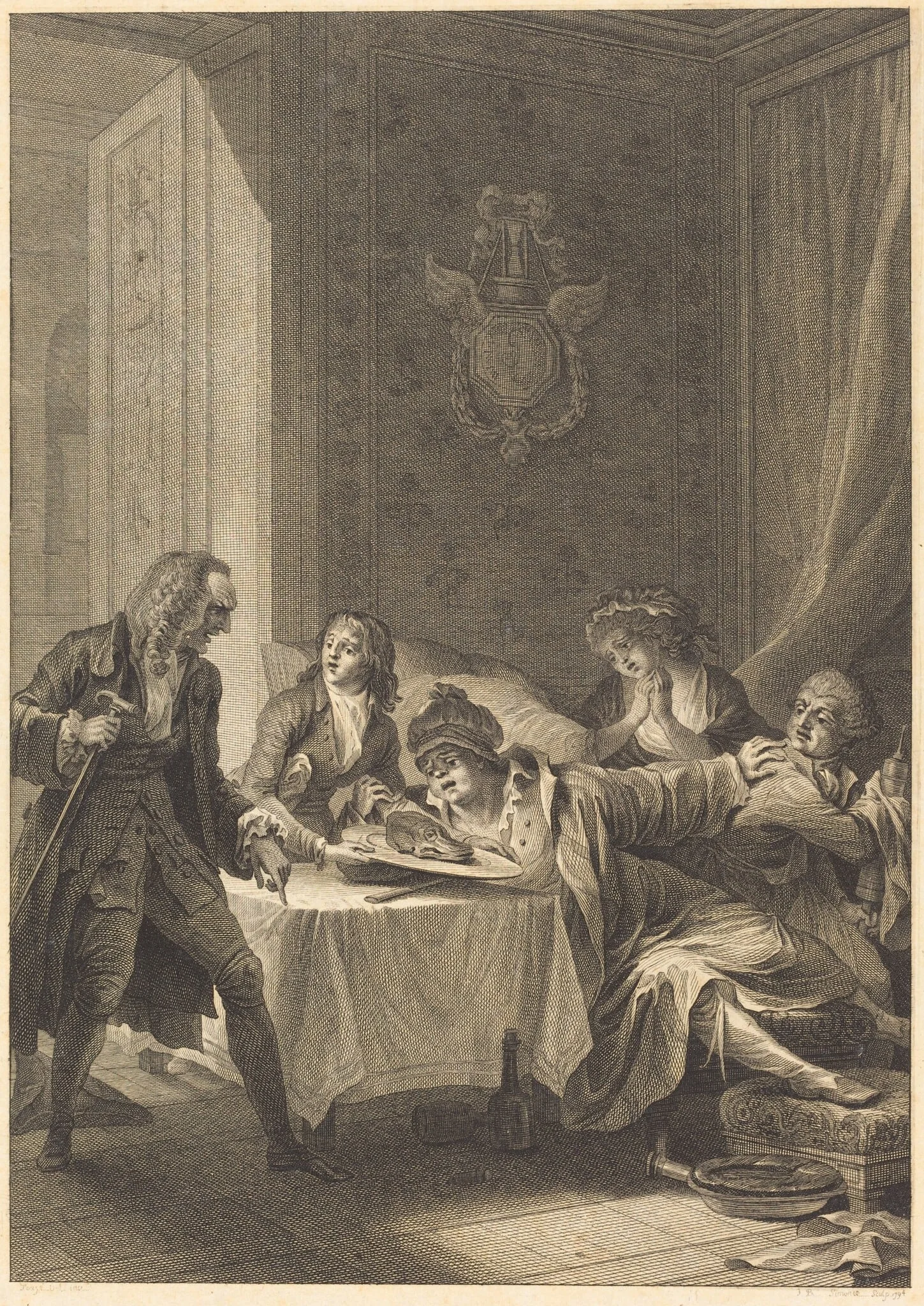 Le glouton, by Jean-Baptiste Blaise Simonet, ink, 1794