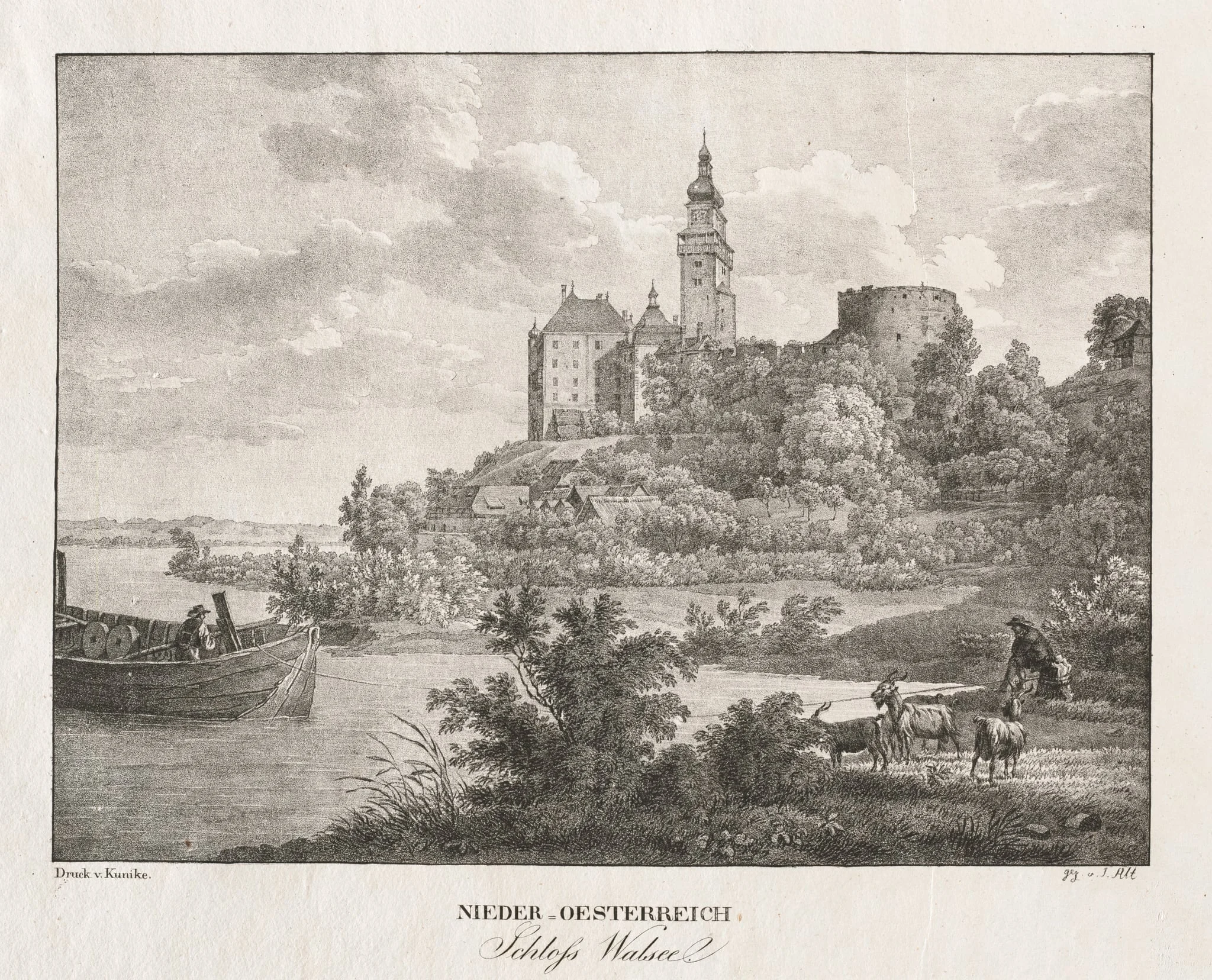 Nieder-oesterreich, Schloss Walseel, by Jakob Alt, 1839