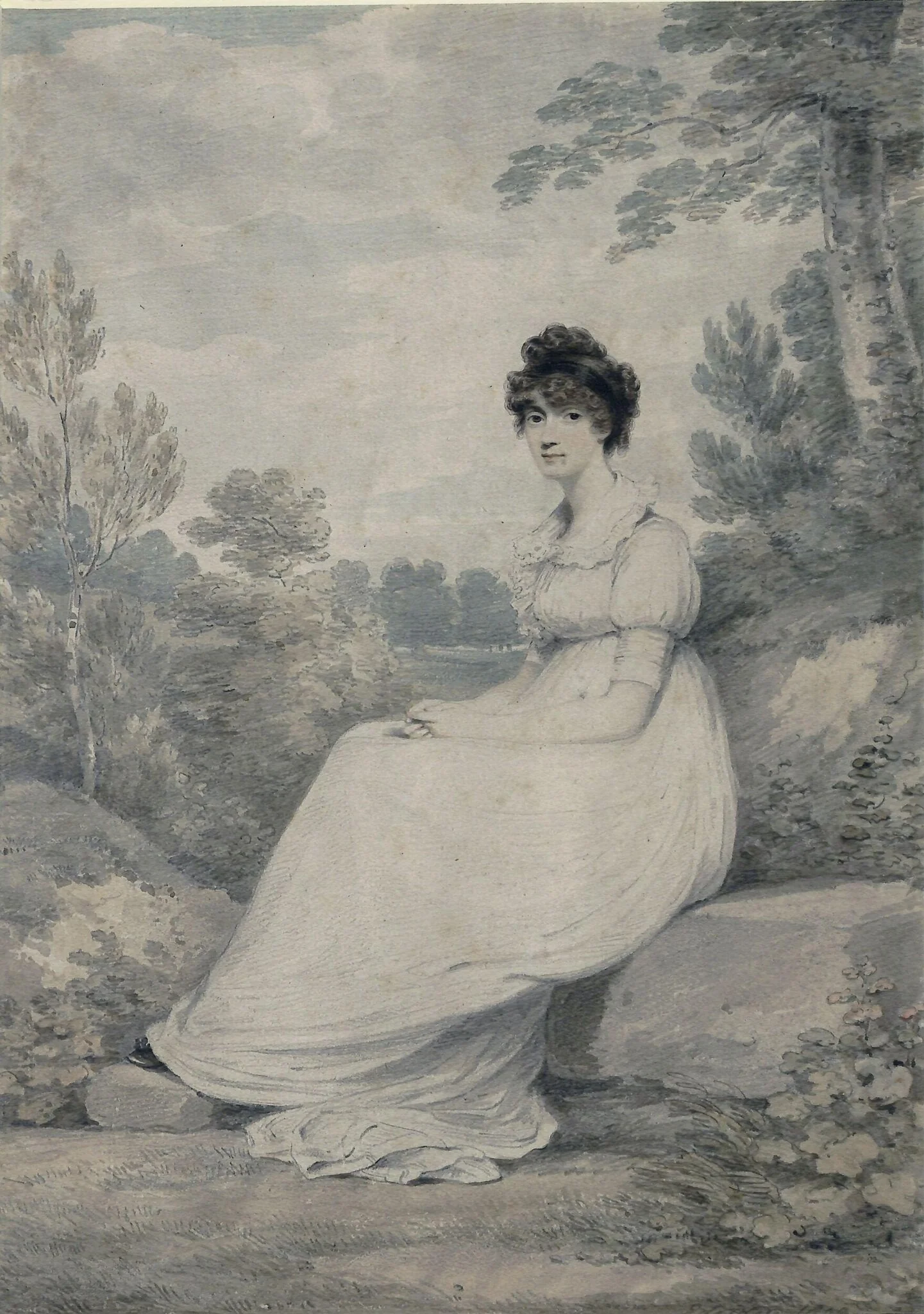 Portrait of a young lady, seated