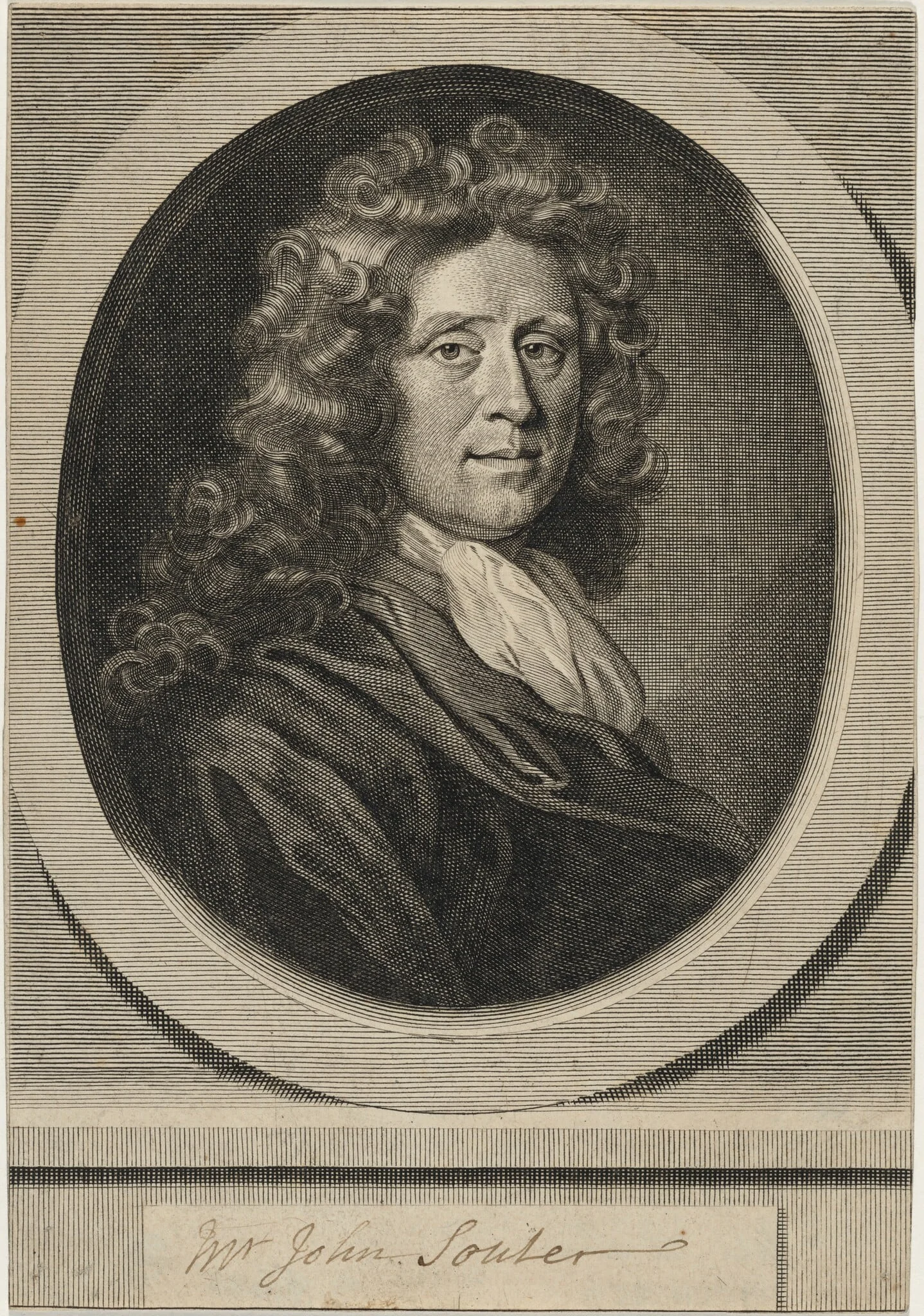 John Souter, Merchant at Exeter, by Robert White, ink, 1674