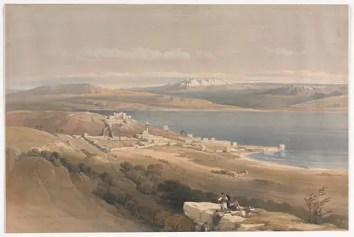 City of Tiberias on the Sea of Galilee, looking towards Hebron