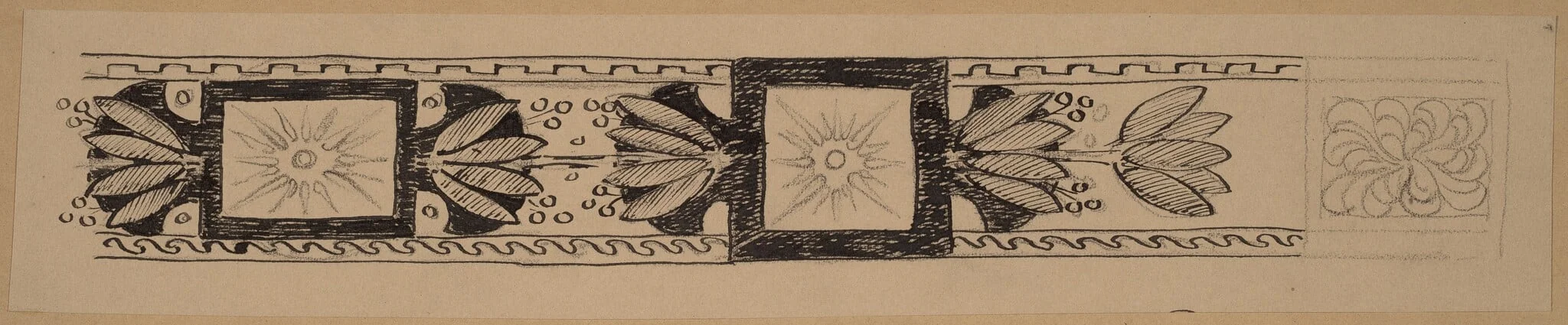Study for a Border Design, by Charles Sprague Pearce, ink, 1894