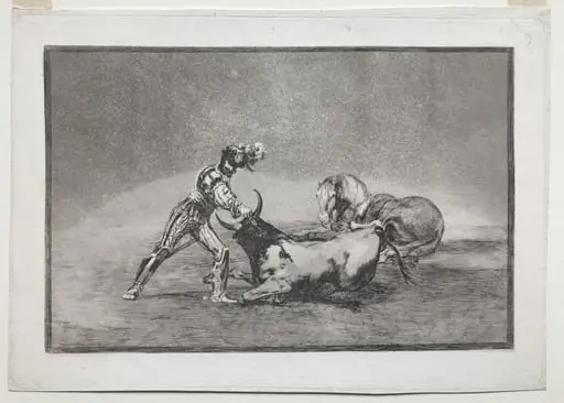 La Tauramaquia:  A Spanish Knight Kills the Bull after Having Lost His Horse