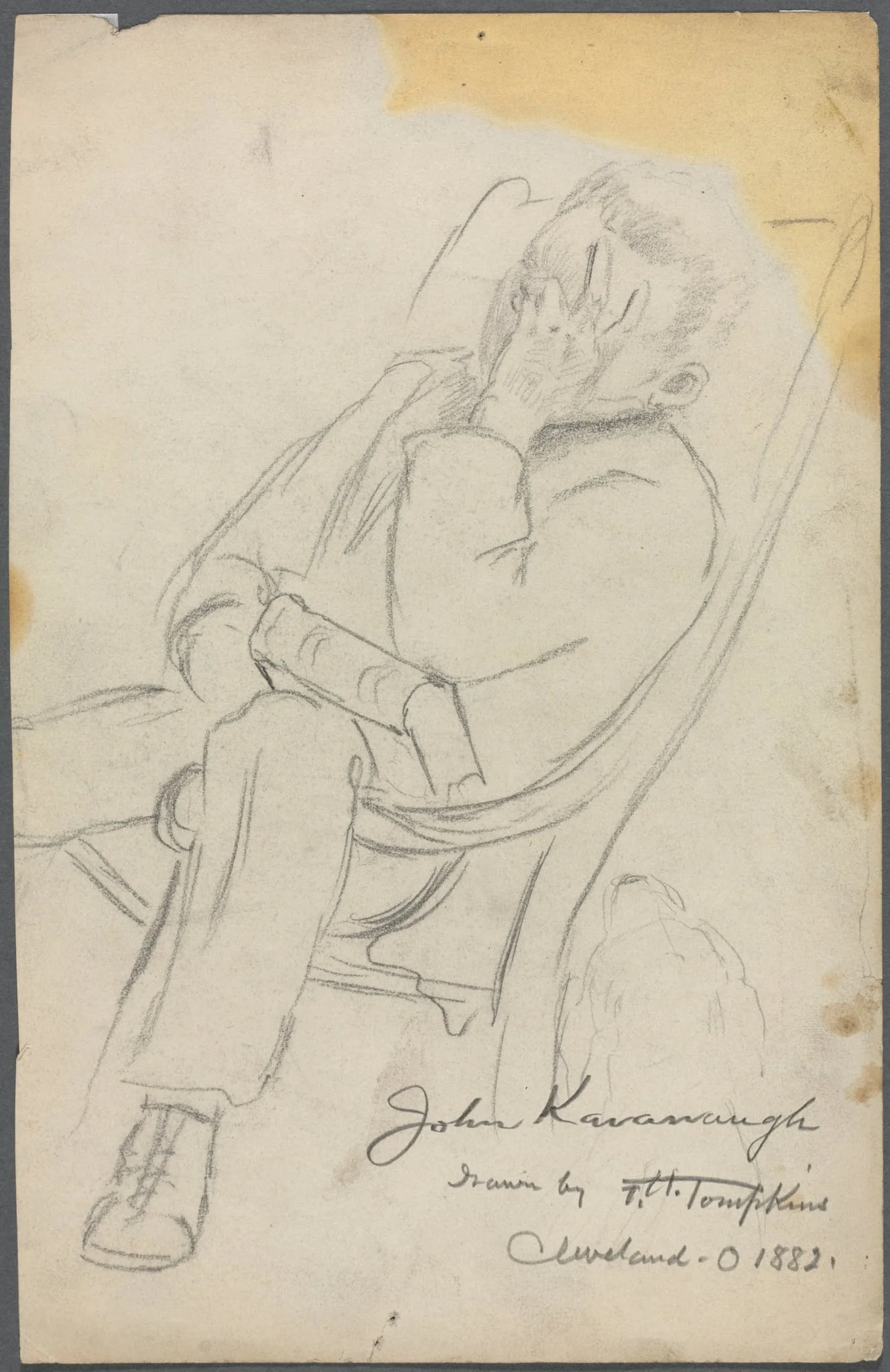 Sketch of John Kavanaugh, by Frank Hector Tompkins, 1882