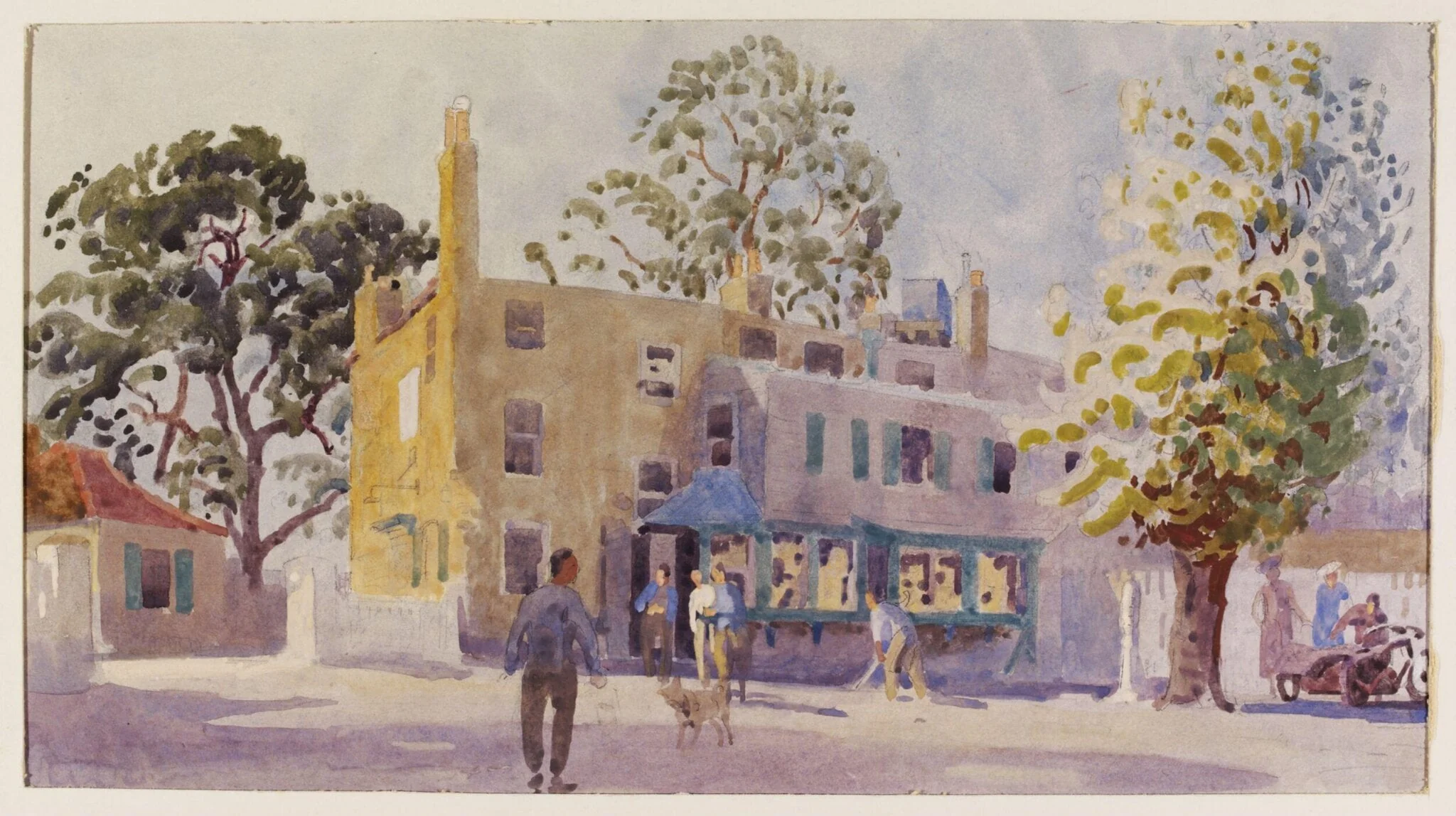 Spaniards' Inn, Hampstead, by Bayes, watercolor, 1940