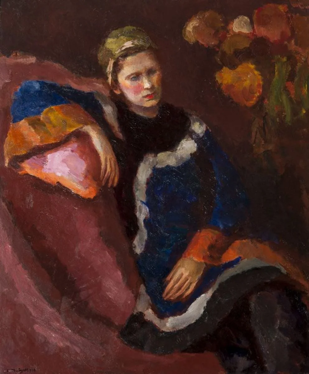 Portret de femeie meditând, by Samuel Mützner, 1931