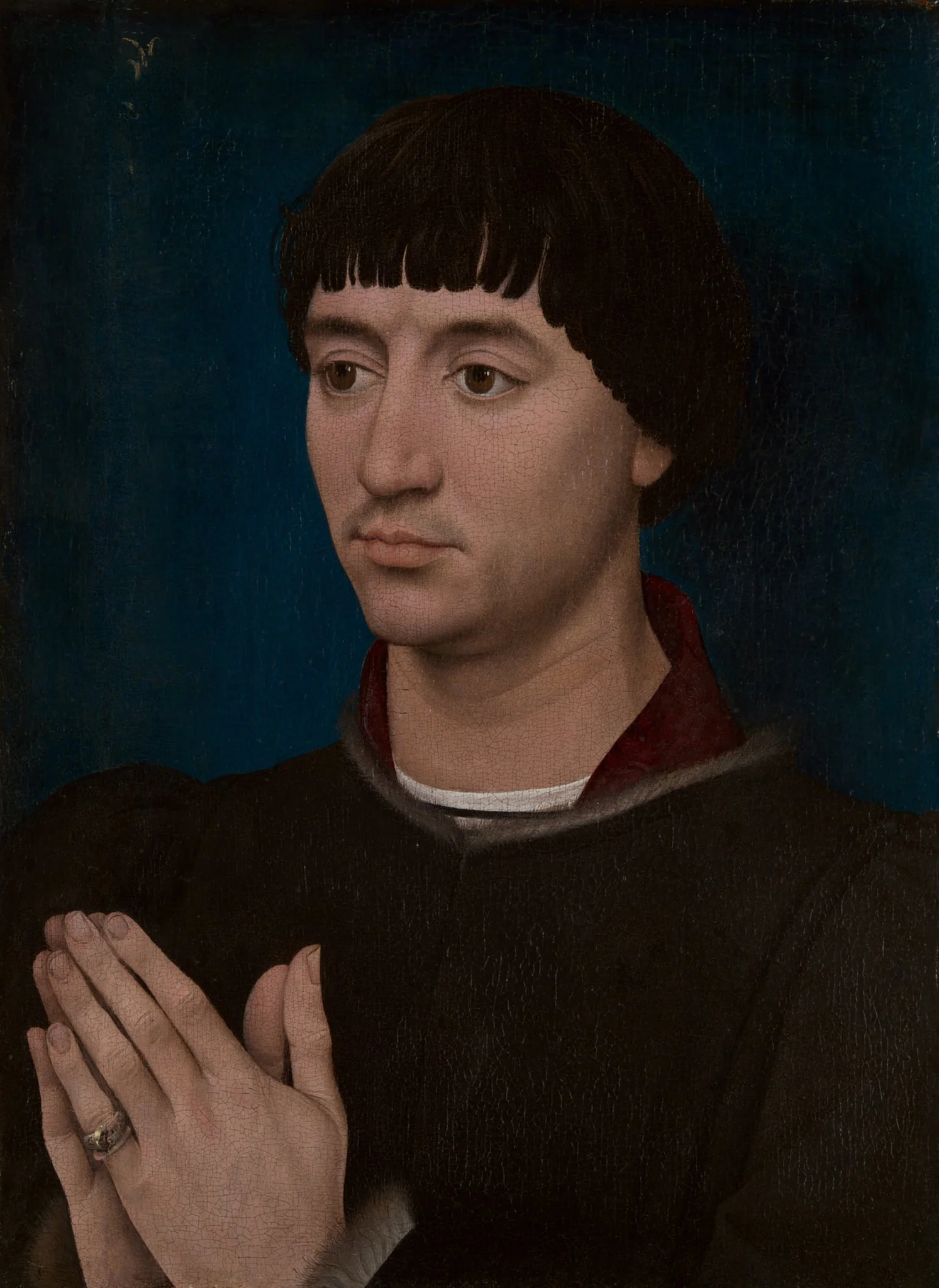 Portrait of Jean Gros (recto); Coat of Arms of Jean Gros (verso), by Rogier van der Weyden, oil, 1462