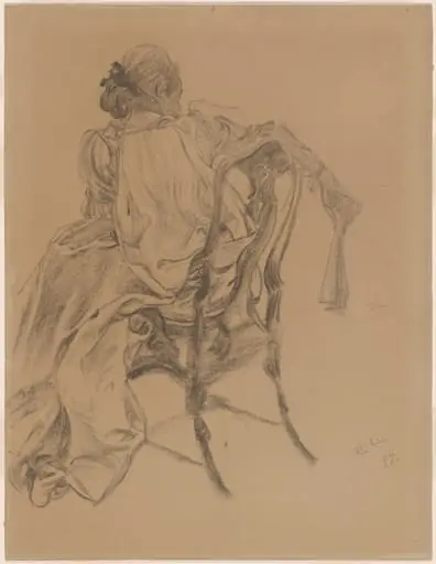 An Elegant Lady of the Eighteenth Century Holding a Fan
