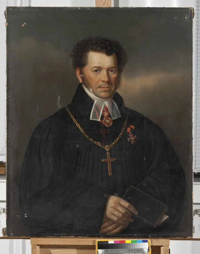 Portrait of Pastor F.T. Reynbott, by Unknown, oil, 1800
