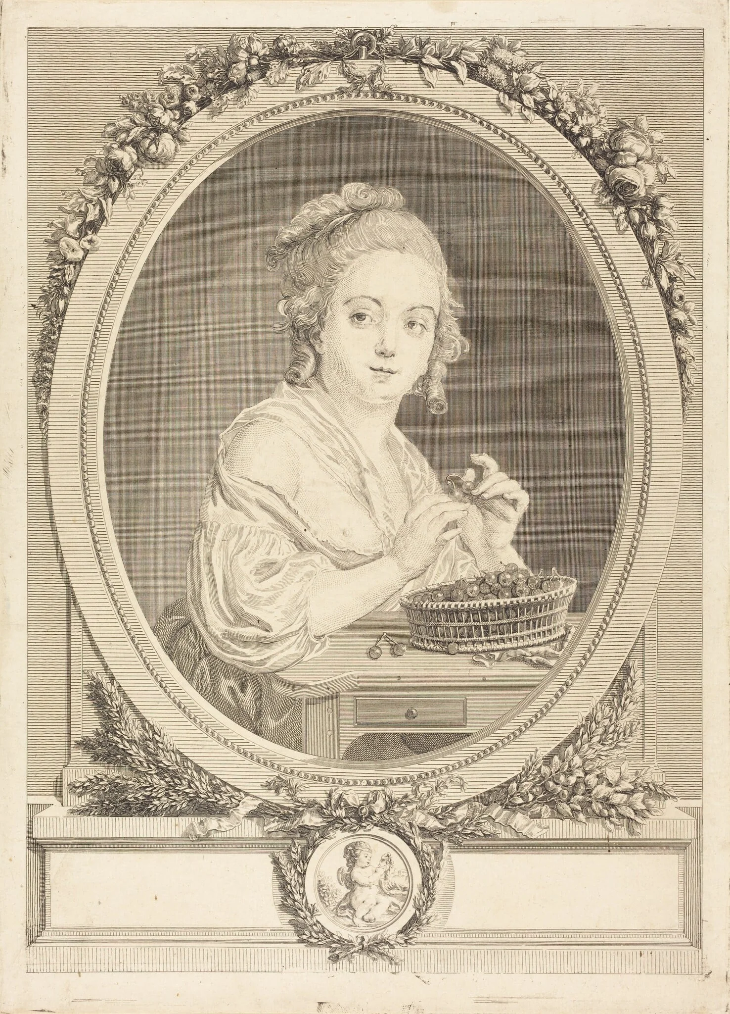 Les cerises, by Gérard Vidal, ink, 1772