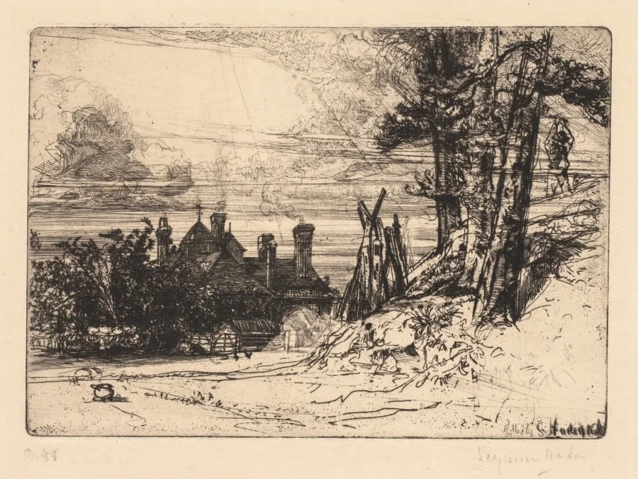 Horsley’s House at Willesley, by Francis Seymour Haden, 1865
