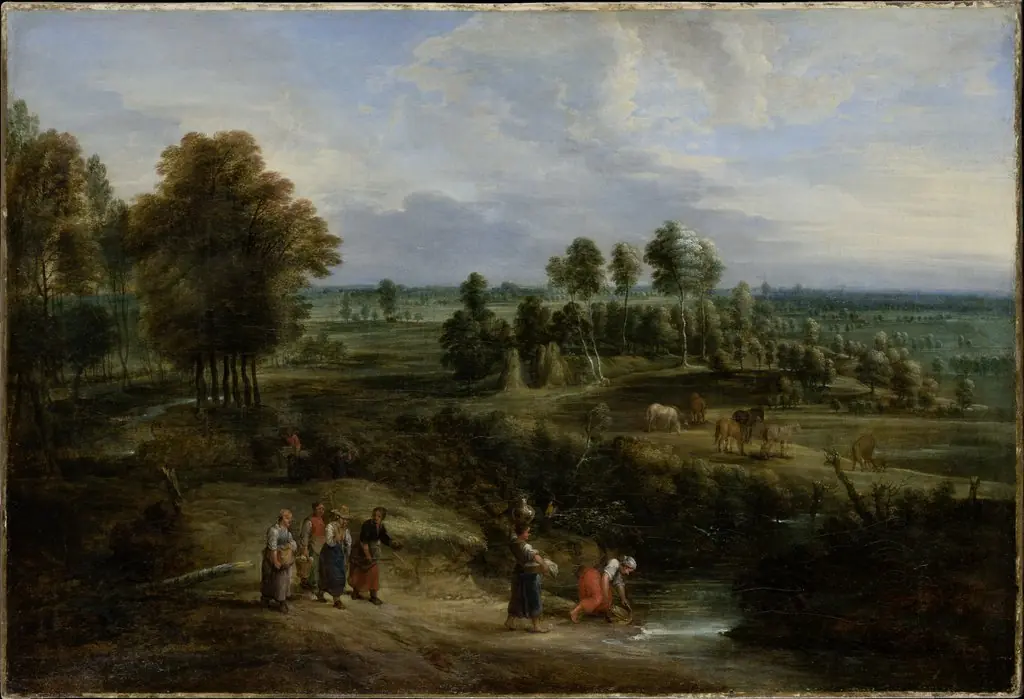 Landscape with Pastures and Clusters of Trees