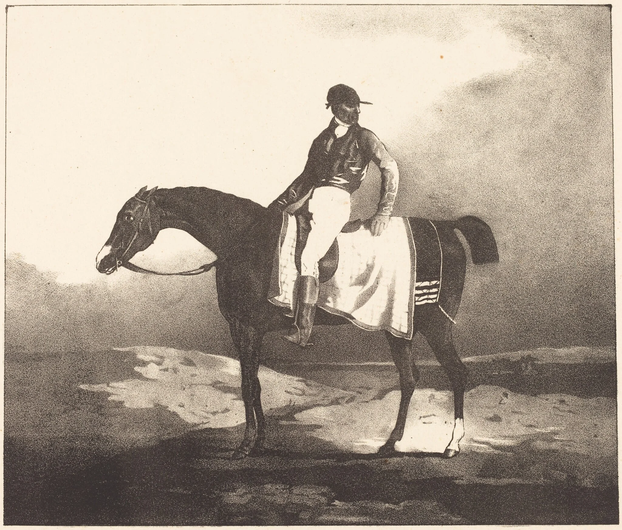 British Horse and Jockey, by Louis-Pierre-Marie Courtin, ink, 1822