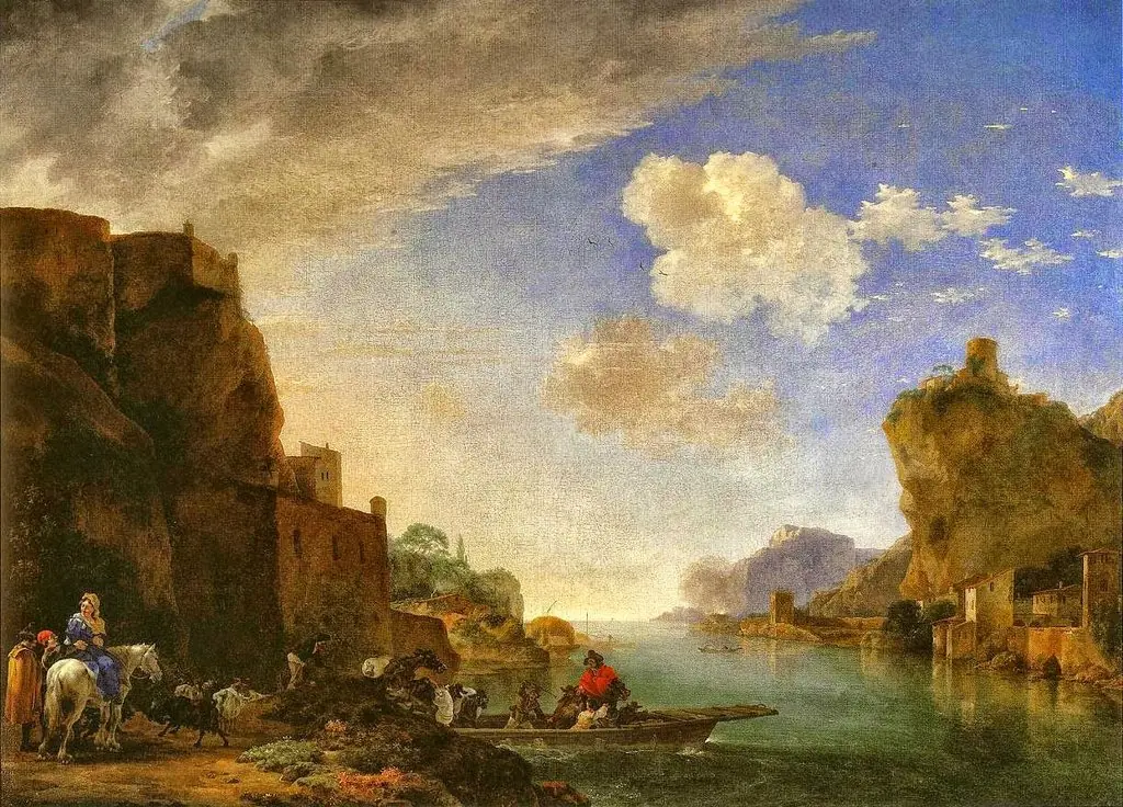 River Landscape with the Fort Saint-Jean and the Chateau Pierre-Scize in Lyon