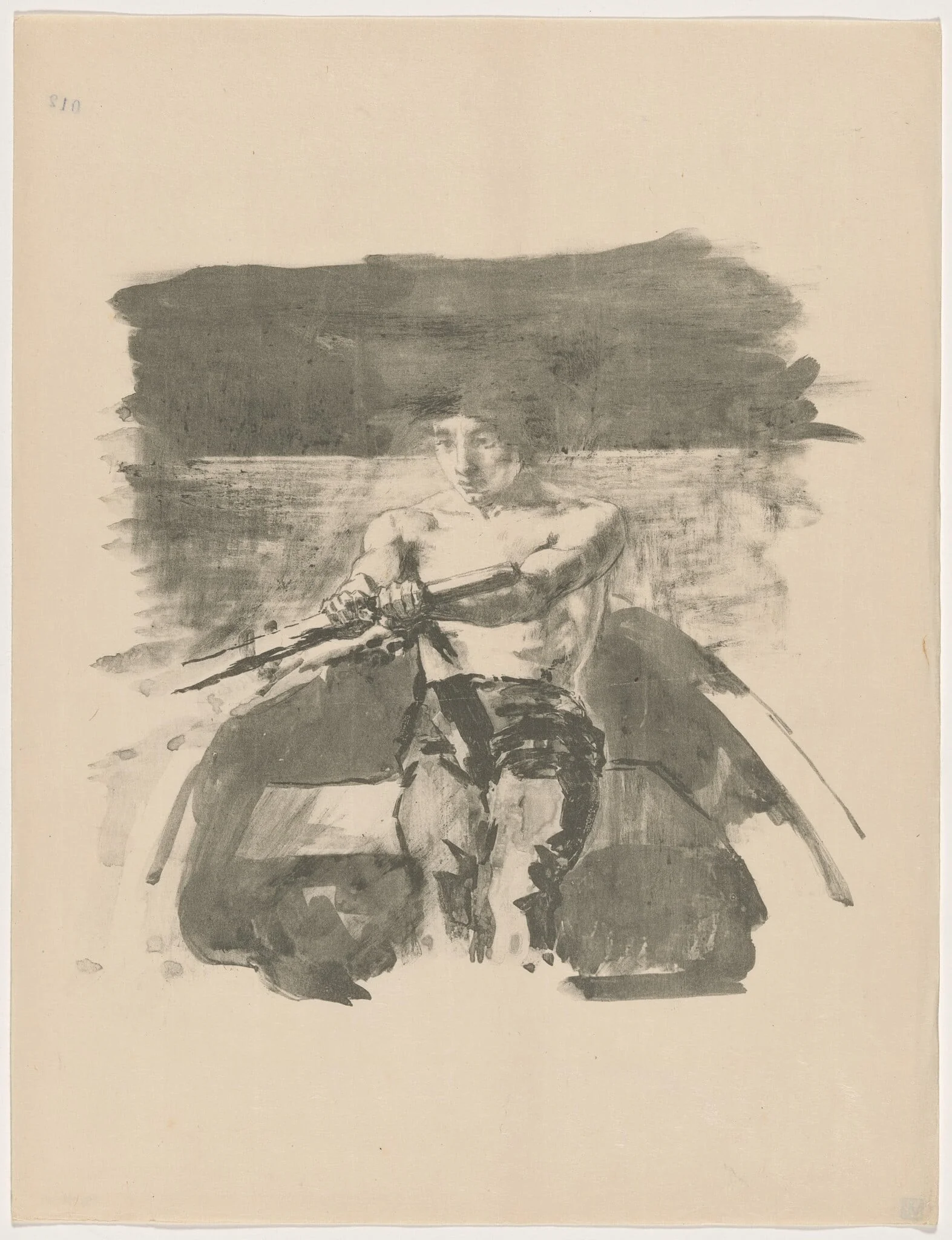 Etude (Le rameur), by Alexandre Lunois, ink, 1895