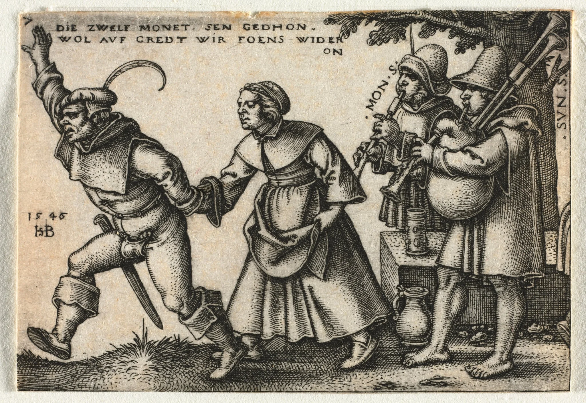 The Peasant Wedding or the Twelve Months:  No. 7, by Sebald Beham, 1546