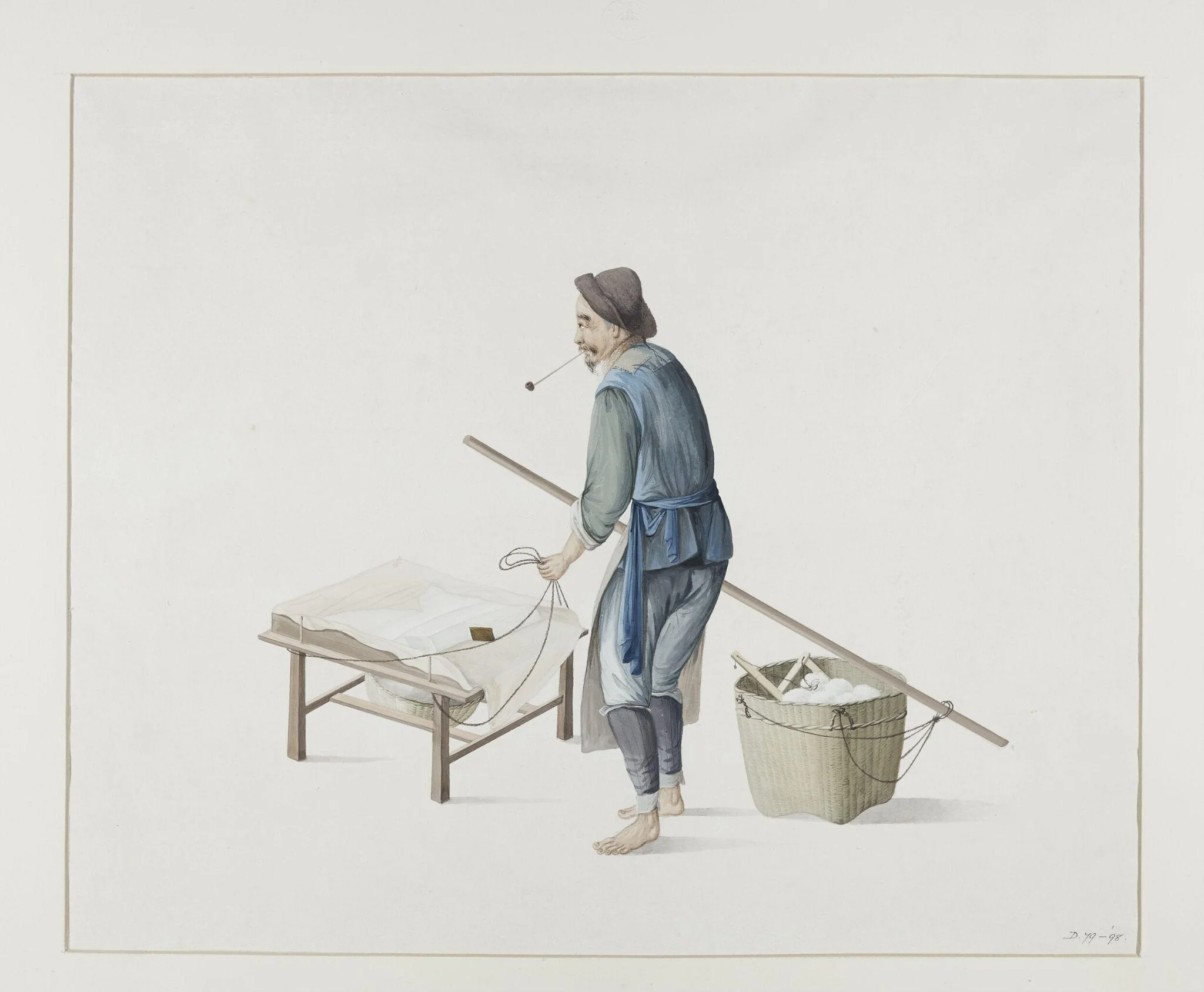 A Bean Curd Seller, by Puqua, paint, 1790