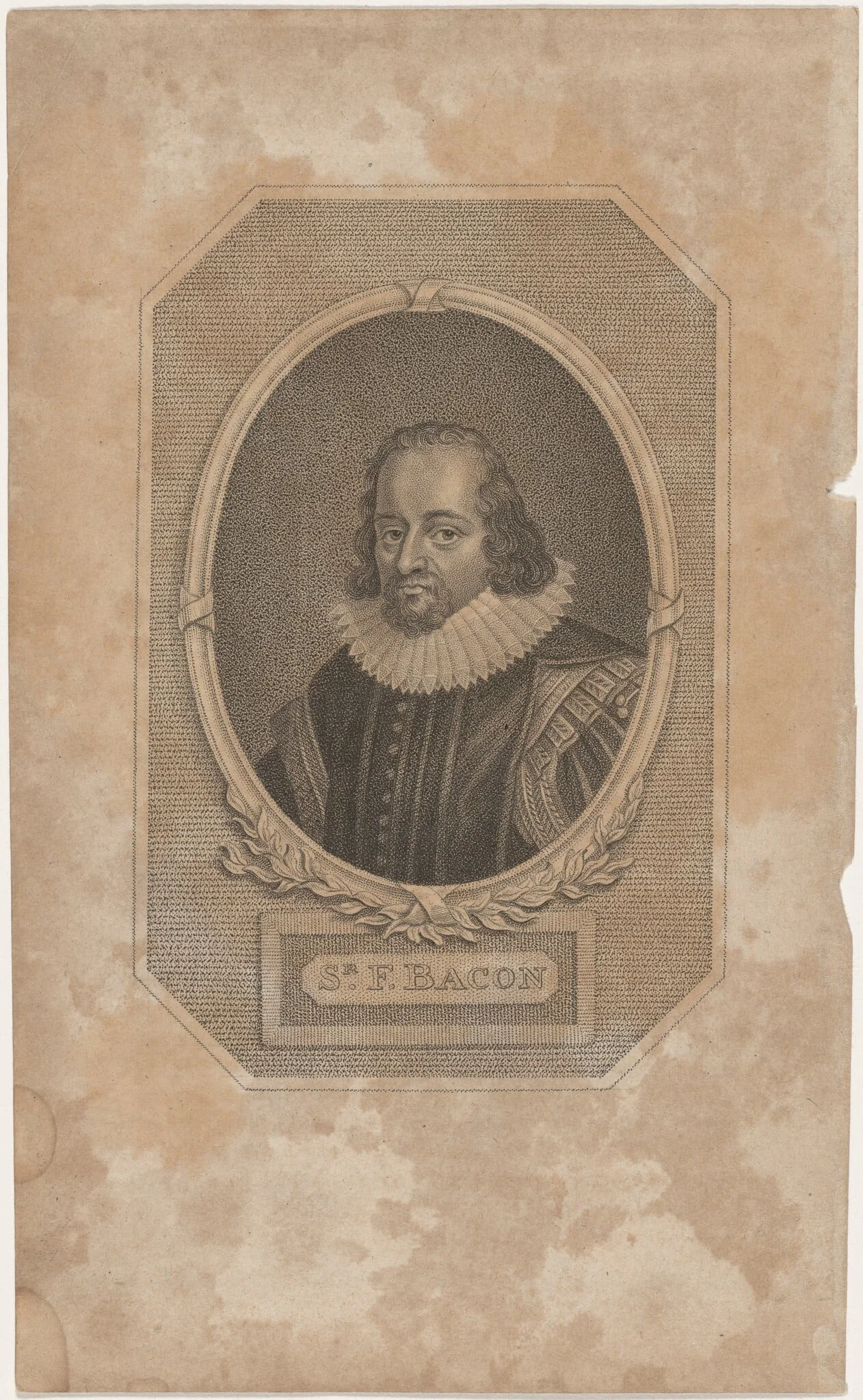 Sir Francis Bacon, Lord Verulam, by Unknown 19th Century, ink, 1850