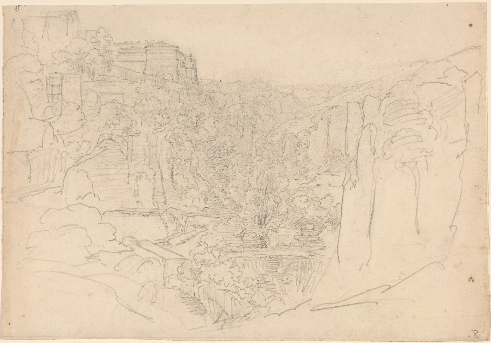 Fortified Castle Above a Narrow Valley