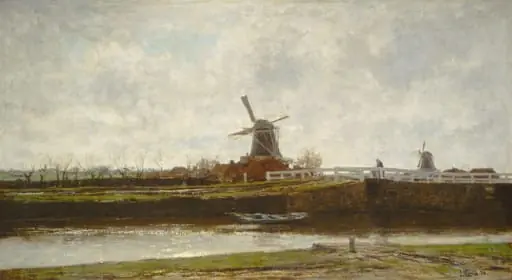 View of the Mill and Bridge on the Noordwest Buitensingel in The Hague