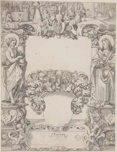 Glass Design with Saint John the Baptist and Saint John the Evangelist