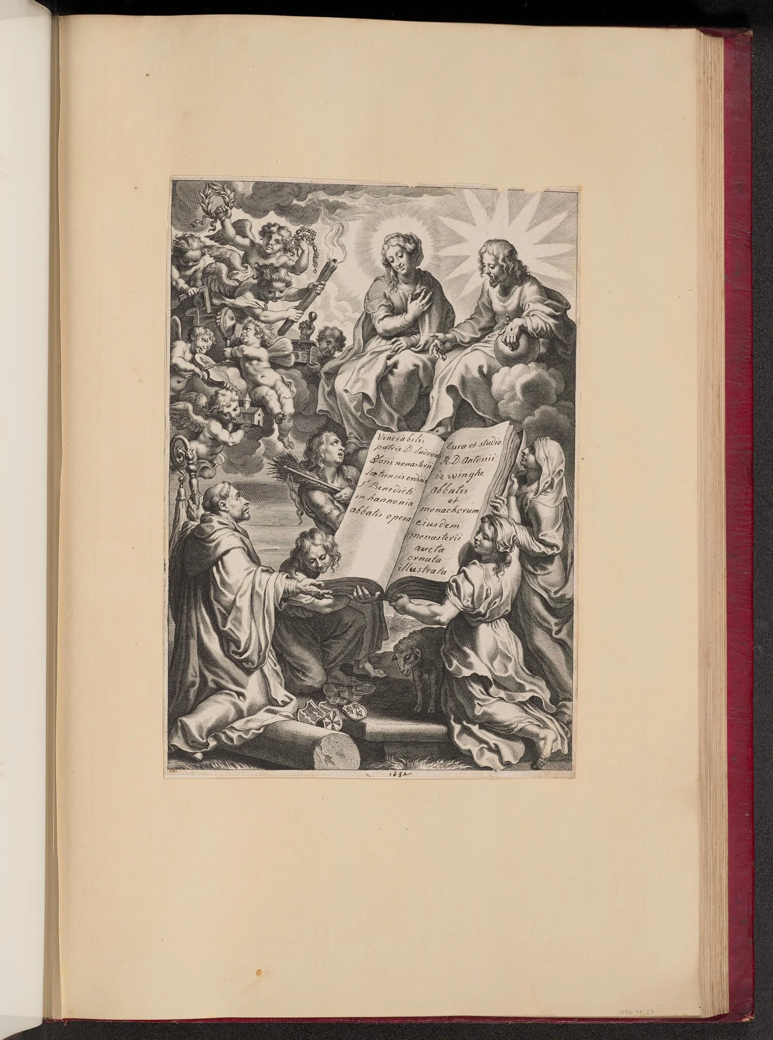 Title Page for Ludovicus Blosius, Opera, by Cornelis Galle I, ink, 1632